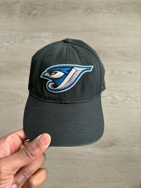 Vintage Blue Jays Black Baseball Cap with Blue & White Bird Logo